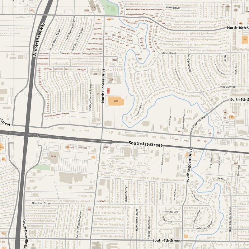 Abilene street map with house numbers — printable address map PDF, United States