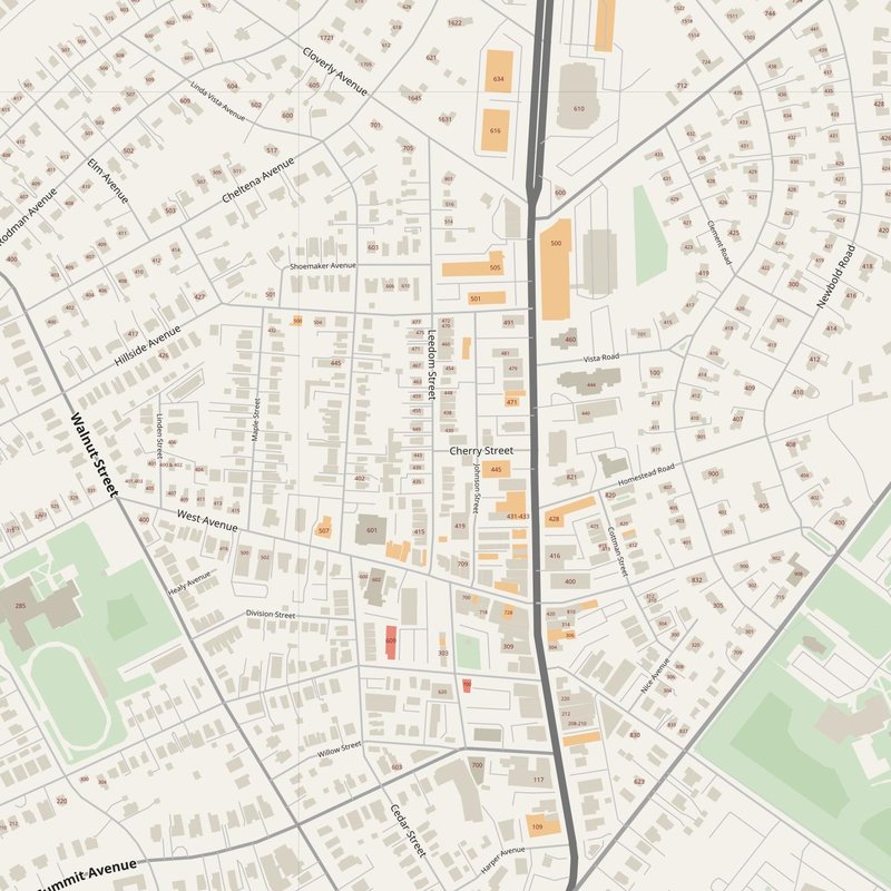 Abington street map with house numbers — printable address map PDF, United States