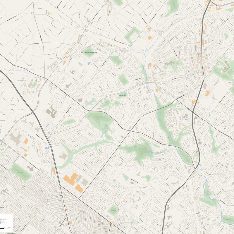 Printable street map poster of Abington, United States