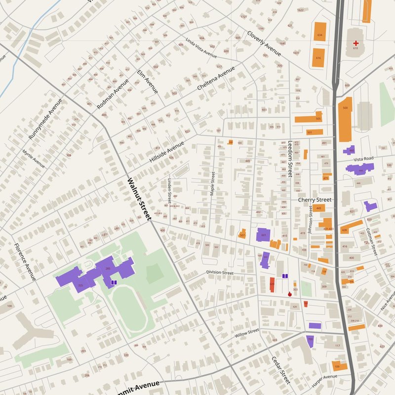 Abington map with house numbers, hospitals, police and fire stations — printable PDF, United States