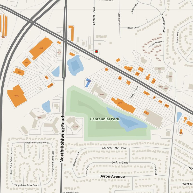 Addison map with house numbers, hospitals, police and fire stations — printable PDF, United States