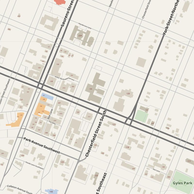 Aiken street map with house numbers — printable address map PDF, United States
