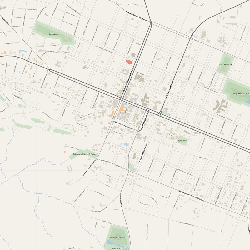 Aiken Map PDF — Printable Street Map Poster with House Numbers