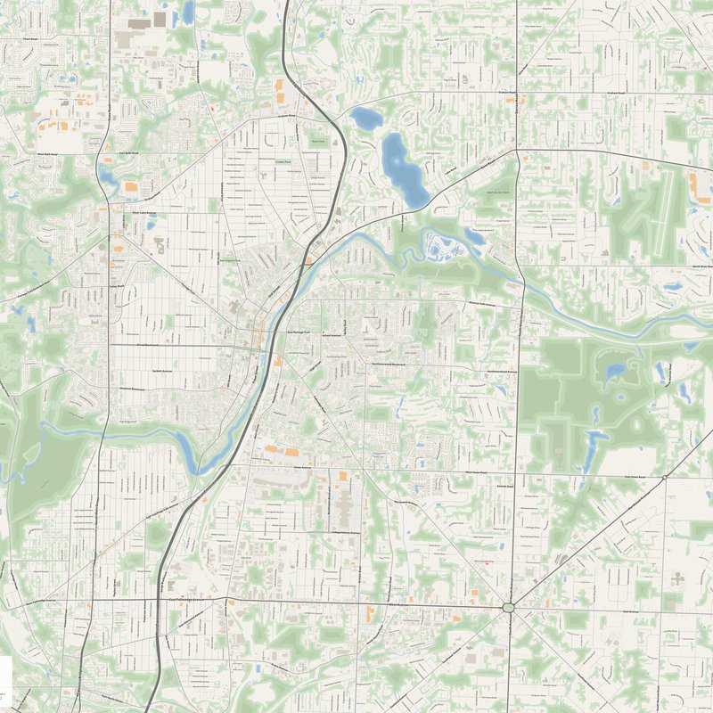 Akron Map PDF — Printable Street Map Poster with House Numbers