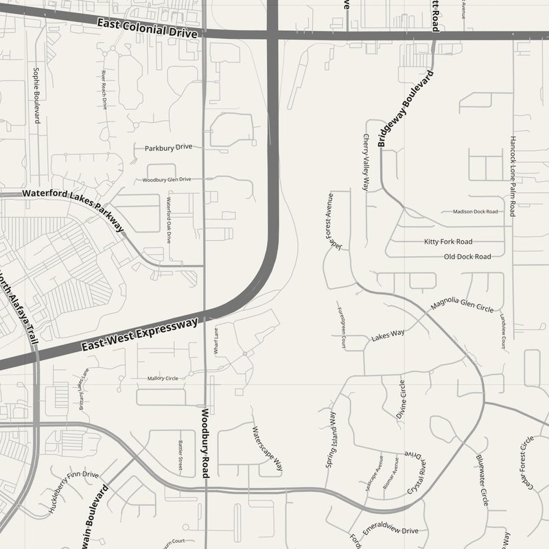 Alafaya street map with house numbers — printable address map PDF, United States