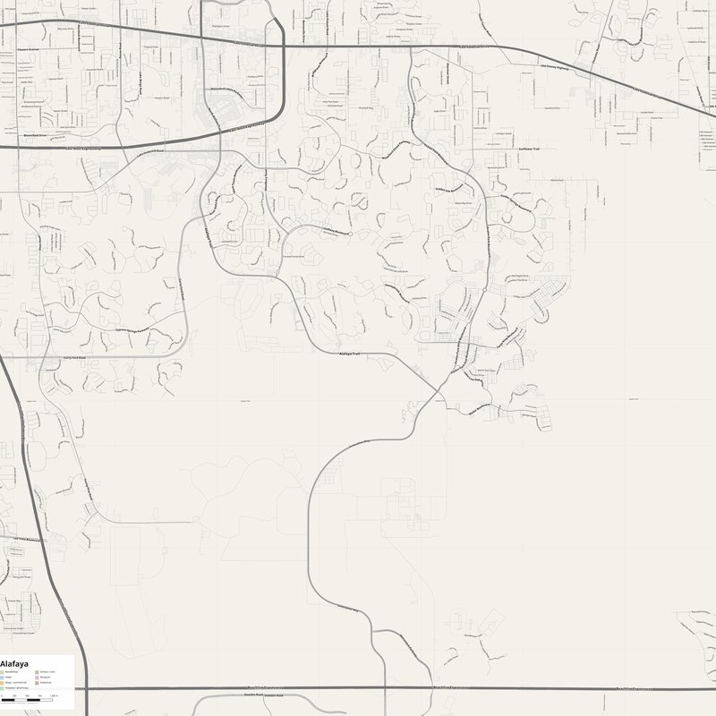 Alafaya Map PDF — Printable Street Map Poster with House Numbers