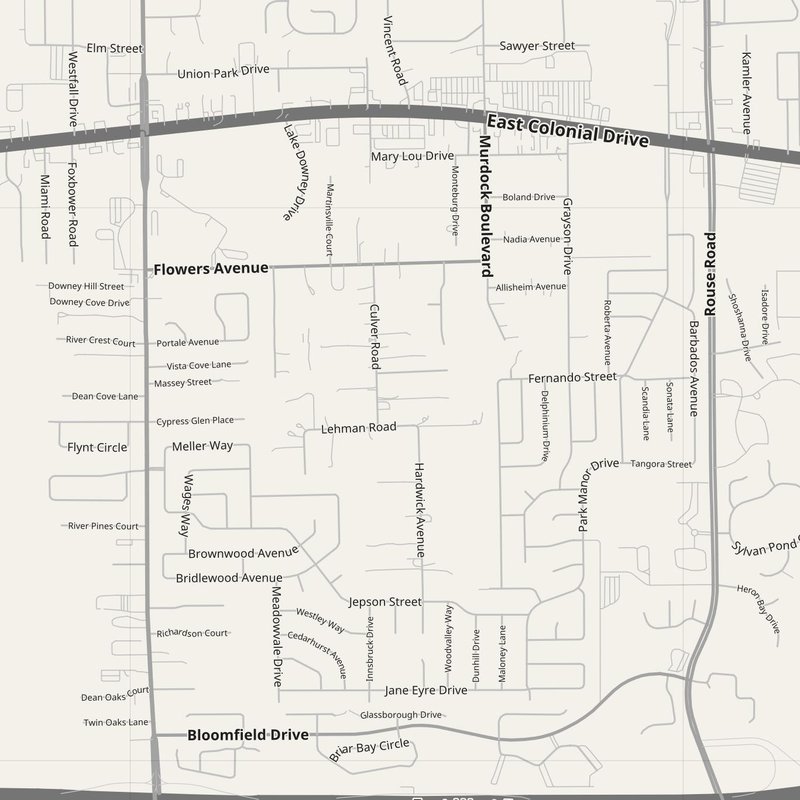 Alafaya map with house numbers, hospitals, police and fire stations — printable PDF, United States