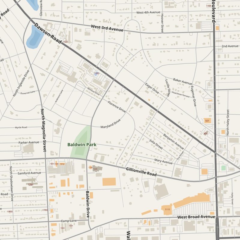 Albany street map with house numbers — printable address map PDF, United States