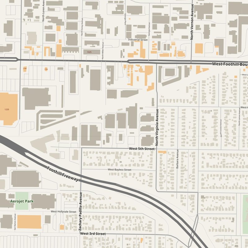 Azusa street map with house numbers — printable address map PDF, United States