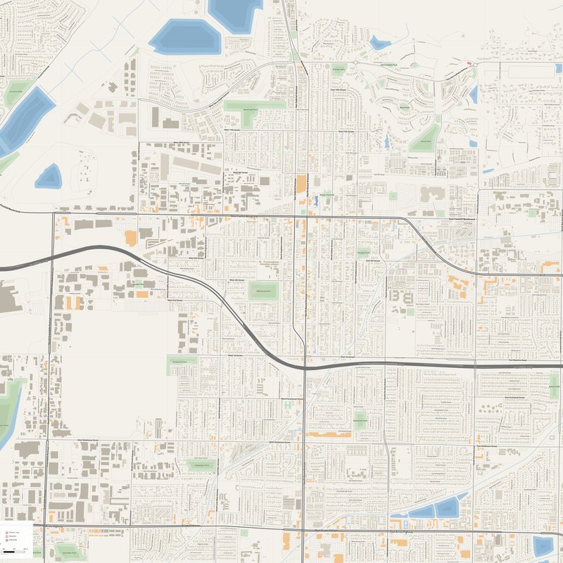 Azusa Map PDF — Printable Street Map Poster with House Numbers