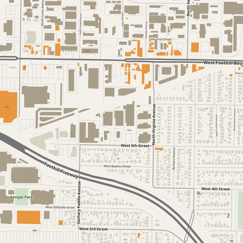 Azusa map with house numbers, hospitals, police and fire stations — printable PDF, United States