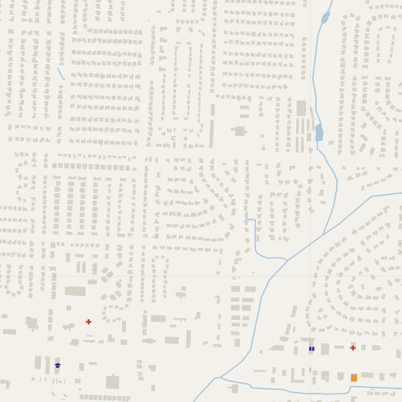 Bentonville map with house numbers, hospitals, police and fire stations — printable PDF, United States