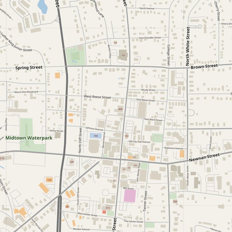 Carrollton street map with house numbers — printable address map PDF, United States