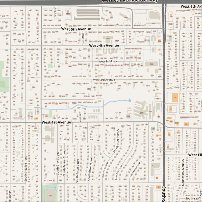 Lakewood street map with house numbers — printable address map PDF, United States