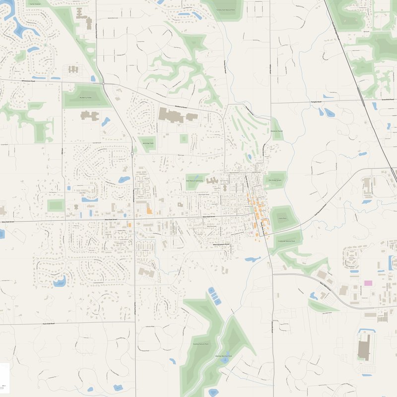 Zionsville Map PDF — Printable Street Map Poster with House Numbers