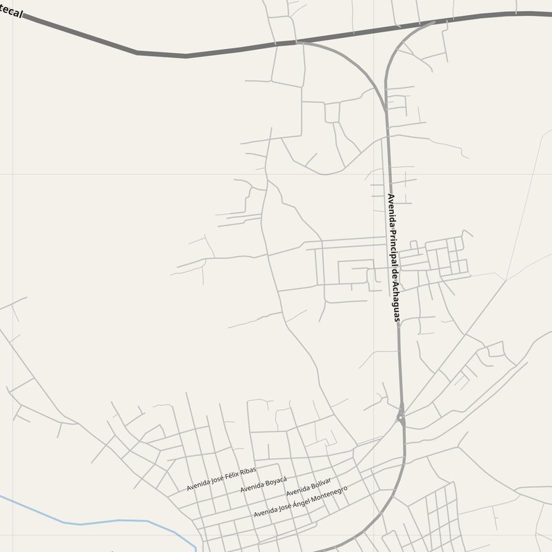 Achaguas street map with house numbers — printable address map PDF, Venezuela