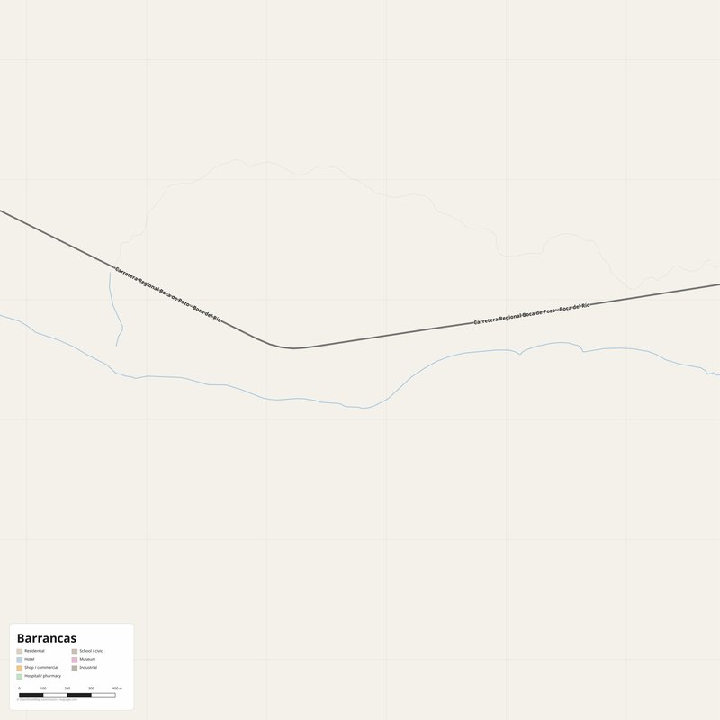 Mapa de Barrancas PDF — plano callejero imprimible con números de casa