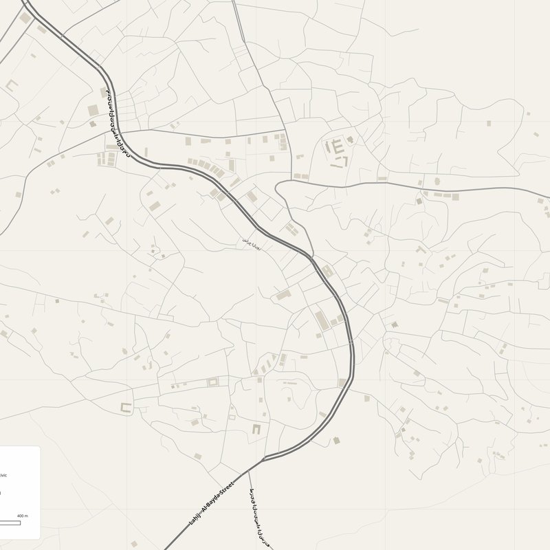 Al Bayda Map PDF — Printable Street Map Poster with House Numbers
