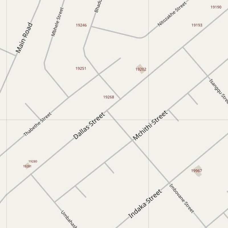 Etwatwa street map with house numbers — printable address map PDF, South Africa